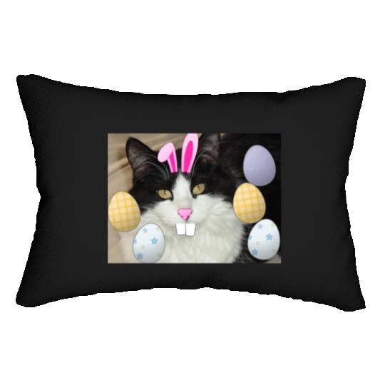 Easter Bunny Cat Face Decor Lumbar Pillows