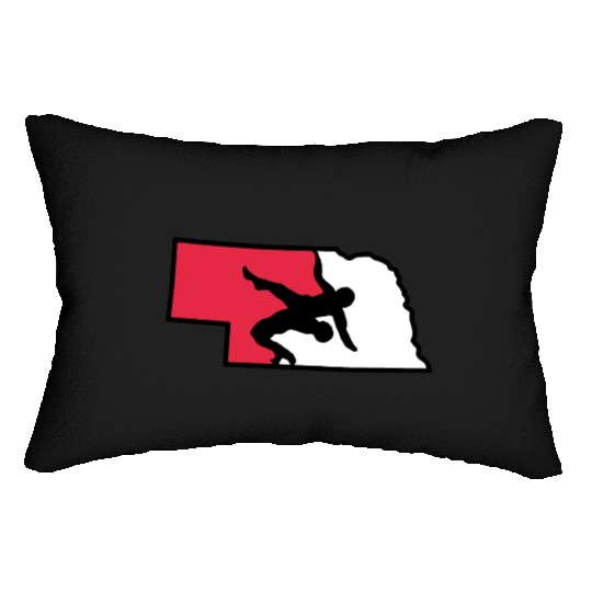 Nebraska Wrestling (State Colors) Lumbar Pillows