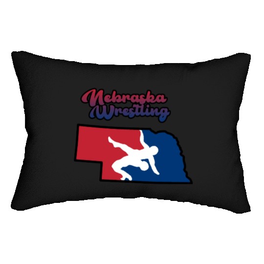 Nebraska Wrestling (USA Colors) Lumbar Pillows