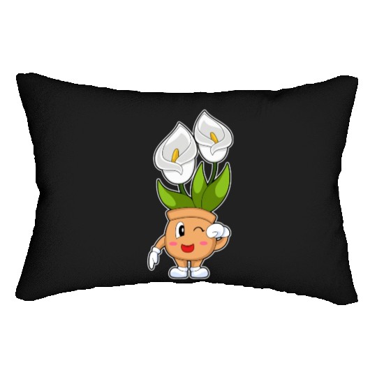Plant Pot Calla Lily Flower Lumbar Pillows