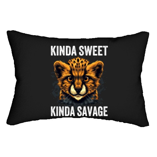 Kinda Sweet Kinda Savage Cute Cheetah Lumbar Pillows