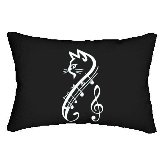 Cat Lovers Musical Cat Music Teacher or Musician Lumbar Pillows