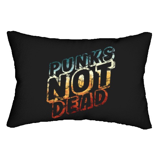 punks not dead - retro punk rock Lumbar Pillows