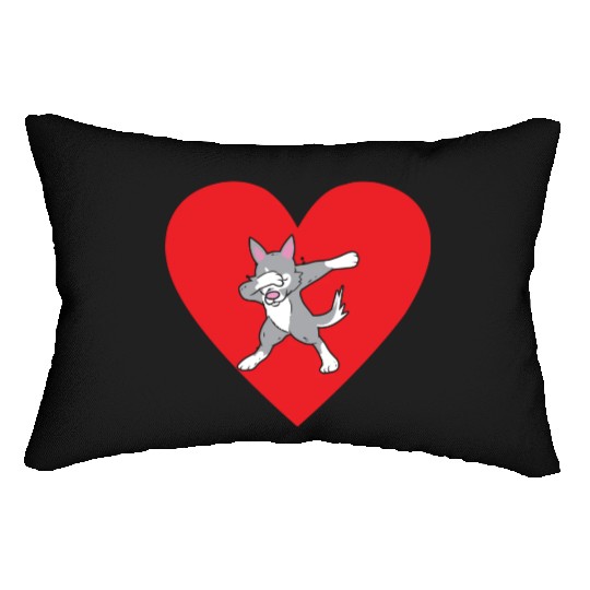 Siberian Husky Dog Dabbing I Love My Husky Lumbar Pillows