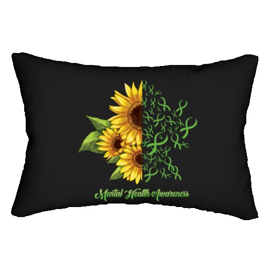 Sunflower May Green Mental Health Awareness Lumbar Pillows