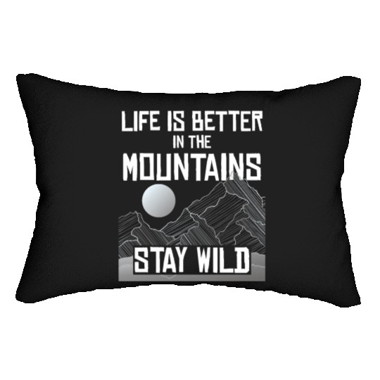 Hiking, mountaineering - life in the mountains Lumbar Pillows