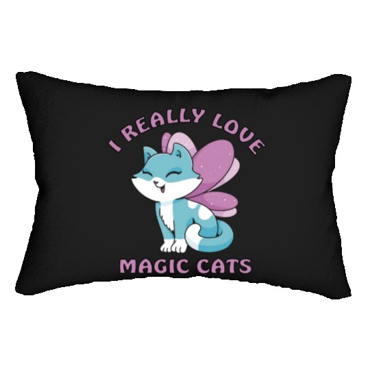 I love cats Lumbar Pillows