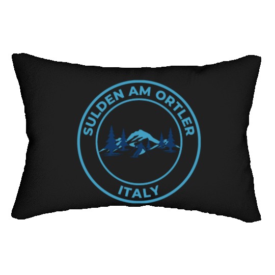 Retro cool Skiing in Sulden Am Ortler Italy Lumbar Pillows