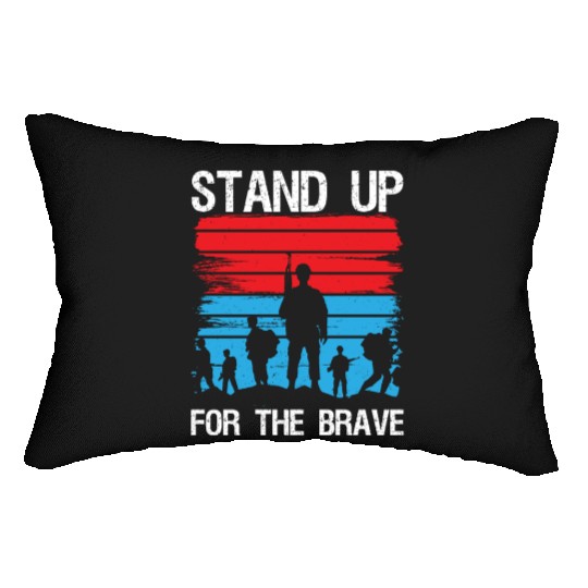 Soldier stand up for brave military army veteran Lumbar Pillows