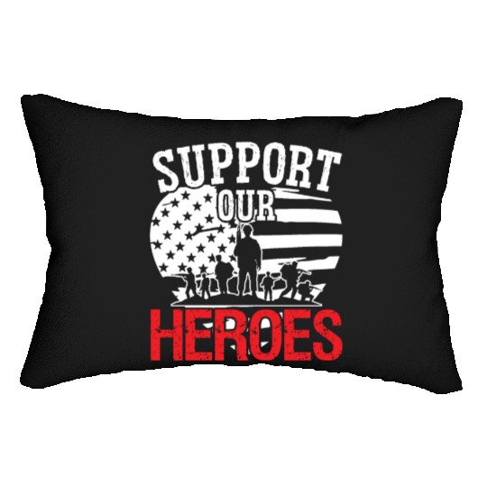Soldier support our heroes military army veteran Lumbar Pillows
