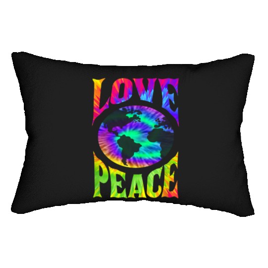 Peace Love earth 60S 70S Tie Dye Hippie ONLY PEACE Lumbar Pillows
