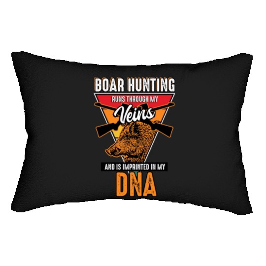 Boar Hunting - Runs Through My Veins Lumbar Pillows