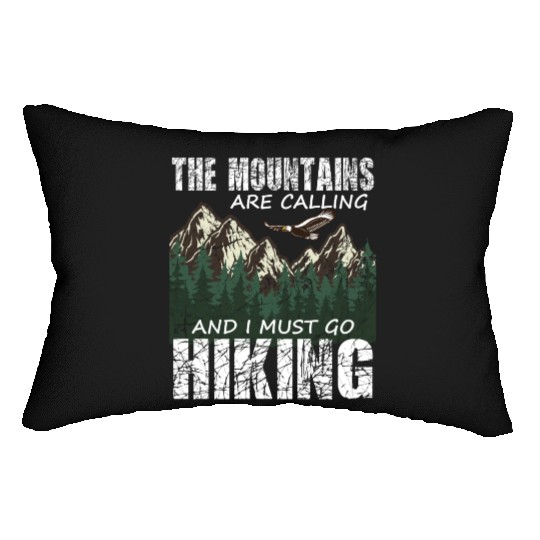 Hiker- The mountains are calling and I must go Lumbar Pillows