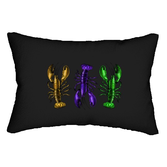 Lobster Mardi Gras Lumbar Pillows