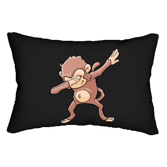 Monkey Dabbing Primate Zookeeper Lumbar Pillows