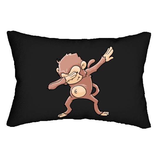 Monkey Dabbing Primate Zookeeper Lumbar Pillows