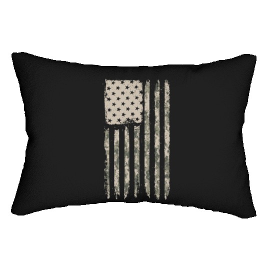 Camouflage American Flag Desert Camo USA Flag Lumbar Pillows