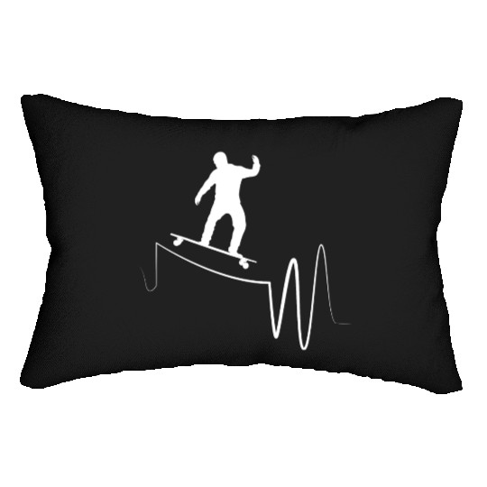 I Love Longboarding Skateboard Heartbeat Longboard Lumbar Pillows