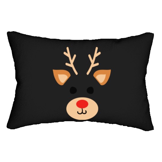 Rudolph Red Nosed Reindeer Antlers Deer Christmas Lumbar Pillows