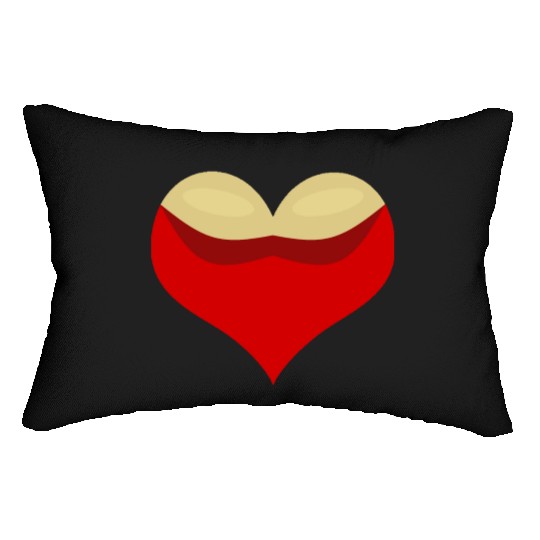 Boobies love heart Lumbar Pillows
