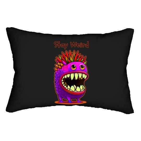 Stay Weird Monster Doodle Violet Lumbar Pillows