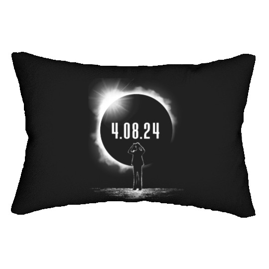 Total Solar Eclipse Man Silhouette 4.08.24 Men's Lumbar Pillows
