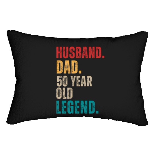 Funny 50th Birthday For Men Gifts Vintage Dad Lumbar Pillows