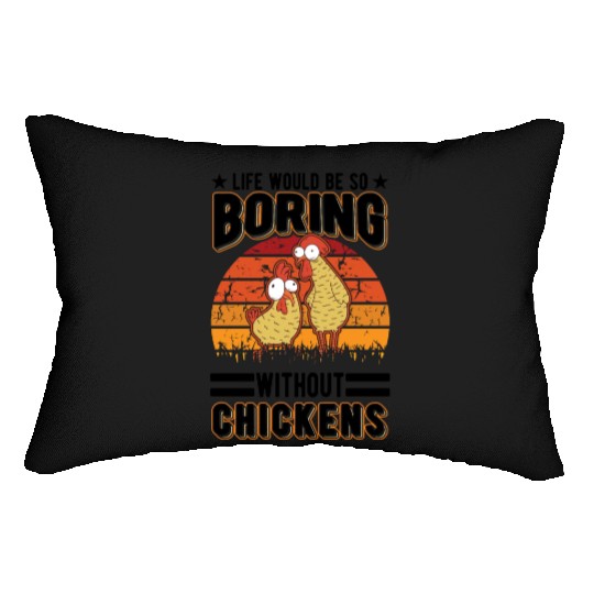 Chickens Chicken Farm Farmer Lumbar Pillows