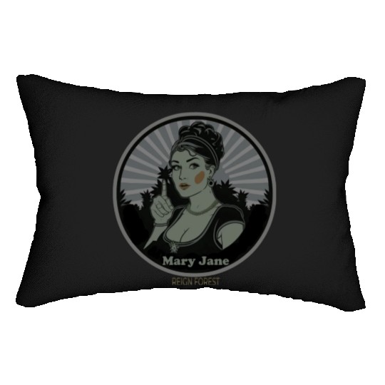 Mary Jane Lady Marijuana Funny Graphic Lumbar Pillows