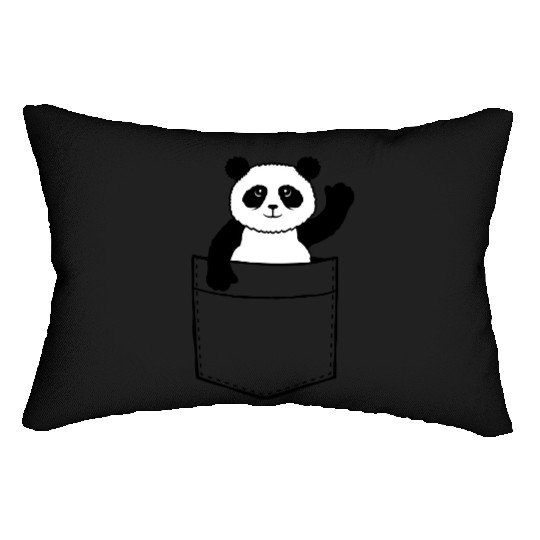 Travel Chest Bag Panda Bear Waving Friendly Lumbar Pillows
