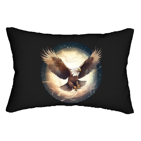 Flying Bald Eagle Lumbar Pillows