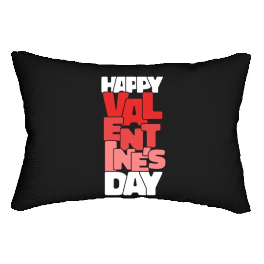 Vintage Happy Valentine's Day February 14 Typograp Lumbar Pillows