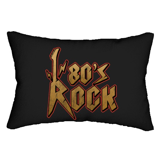 80s Rock Music Genre Eighties Vibe Retro Musician Lumbar Pillows