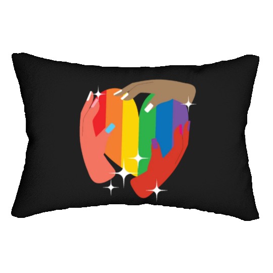 Gay Rights Rainbow Pride LGBTQ Gay Pride Parade Lumbar Pillows