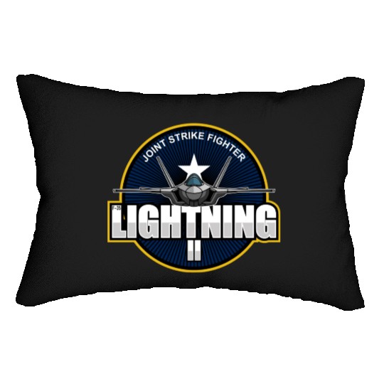 F35 Lightning 2 Patch Small logo red Lumbar Pillows