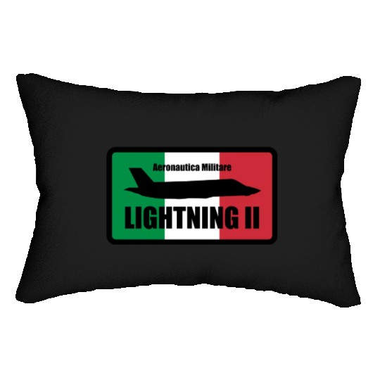 Italian F35 Lightning Small logo trending Lumbar Pillows