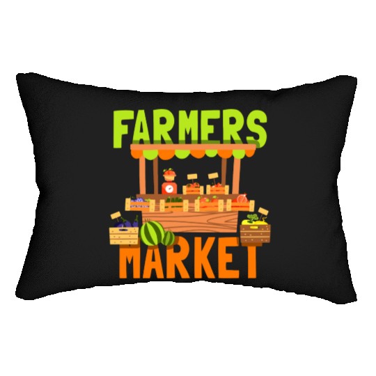Farmers Market Chicken Farmer Cow Farming Lumbar Pillows