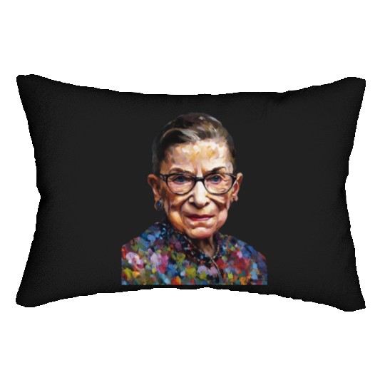 Ruth Bader Ginsburg portrait in a Monet style Lumbar Pillows
