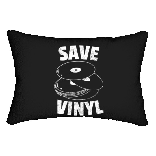 Save Vinyl Records Distressed Vintage Music Lovers Lumbar Pillows