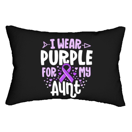 I Wear Purple For My Aunt Alzheimers Family Lumbar Pillows