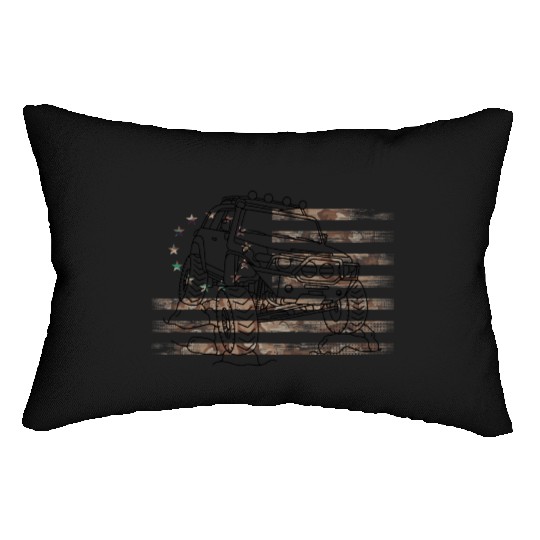 Adventure 101 FJ cruiser Camo US Flag 4wd Overland Lumbar Pillows