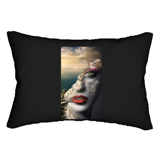 la femme et le nature Lumbar Pillows