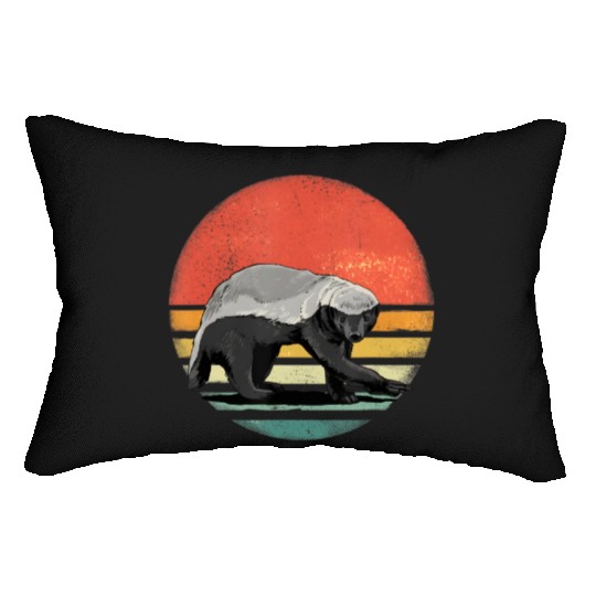 80S Retro Vintage Honey Badge Animal Lover Lumbar Pillows