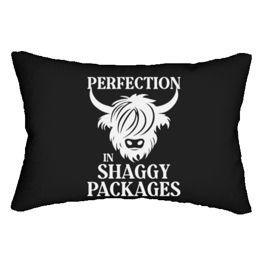 Perfection In Shaggy Packages Highland Cow Lumbar Pillows