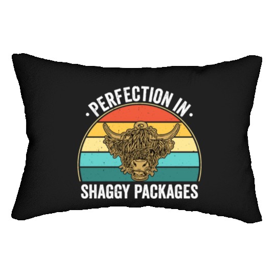 Perfection In Shaggy Packages Highland Cow Lumbar Pillows