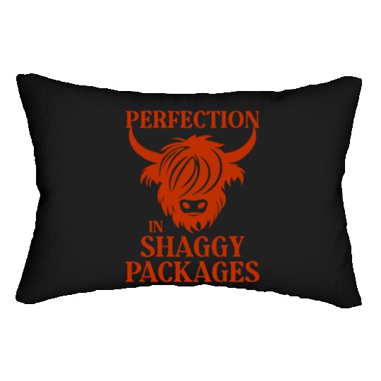 Perfection In Shaggy Packages Highland Cow Lumbar Pillows