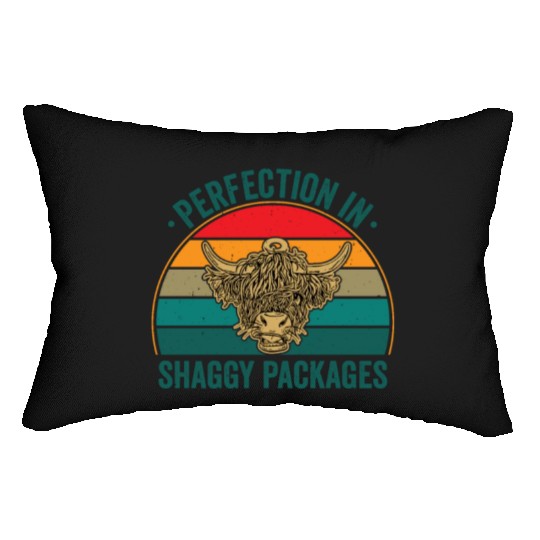 Perfection In Shaggy Packages Highland Cow Lumbar Pillows