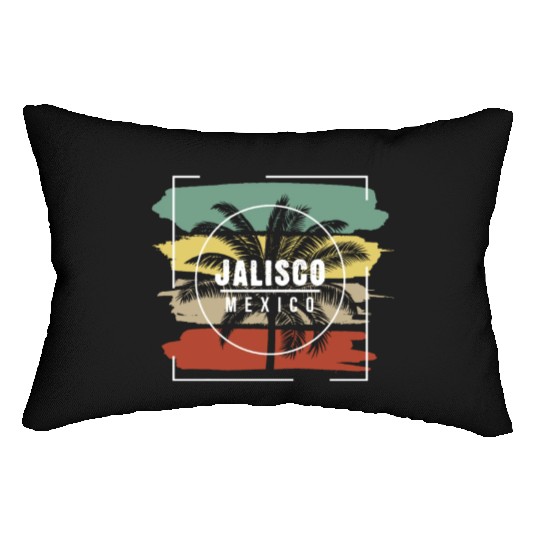 Jalisco Mexico Artistic Palm Tree Retro Lumbar Pillows