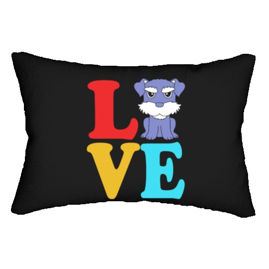 Schnauzer Puppy I love My Miniature Schnauzer Lumbar Pillows