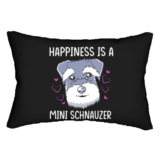 Happiness Is A Miniature Schnauzer Lumbar Pillows